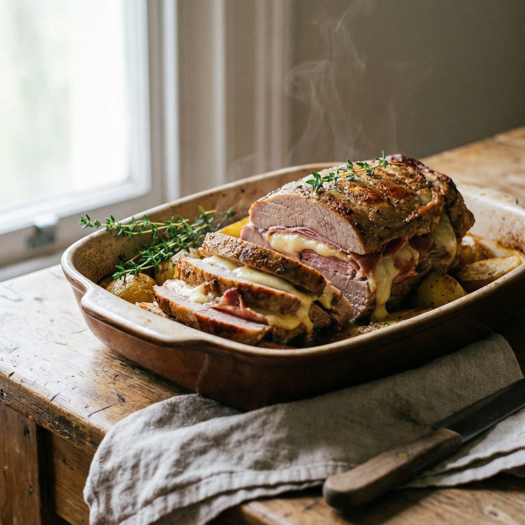 Veal Orloff Roast : Accordion-Style with Ham & Cheese