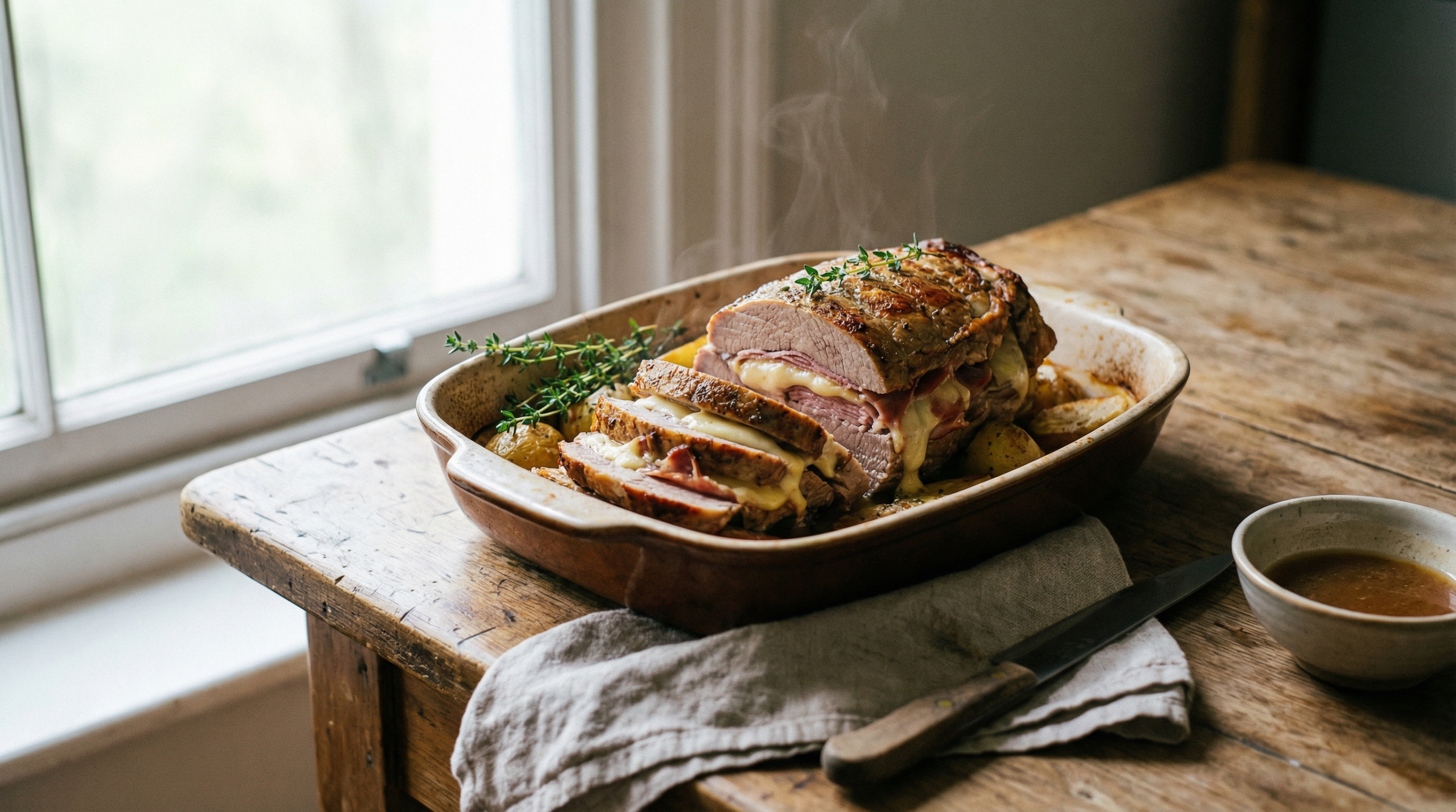 Veal Orloff Roast: Accordion-Style with Ham & Cheese