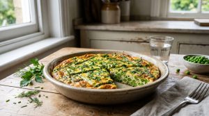 Spring Garden Frittata with Fresh Peas & Herbs
