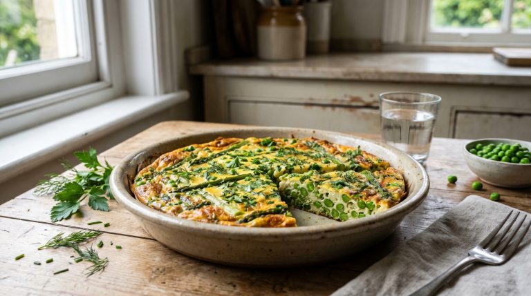 Spring Garden Frittata with Fresh Peas & Herbs