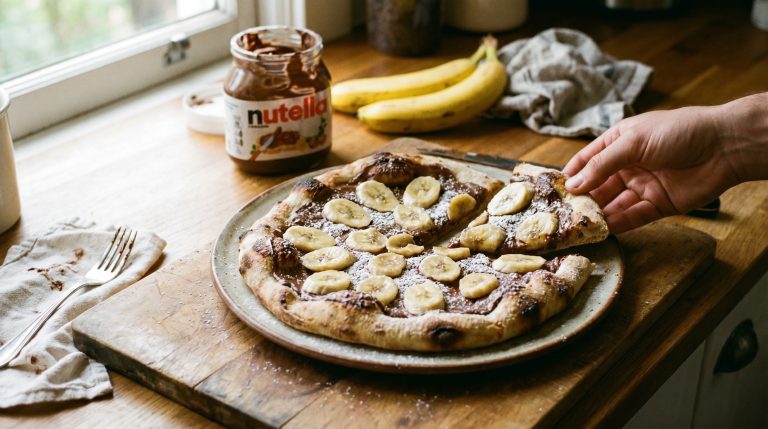 Nutella and Banana Pizza